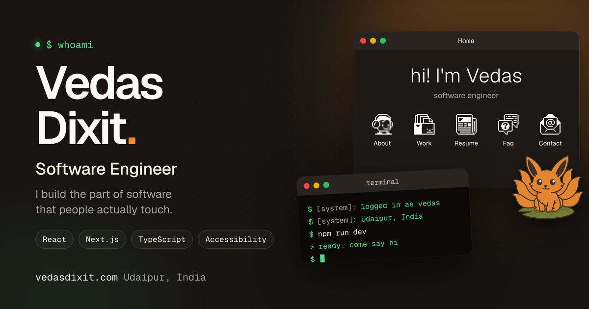 Vedas Dixit | Software Engineer & Full Stack Developer